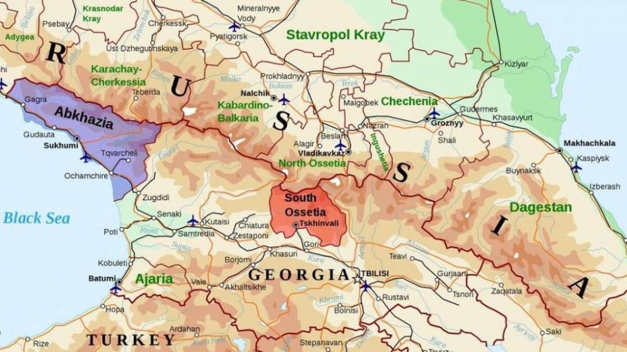 Georgia map. Карта Грузии 2022. Политическая карта Грузии.